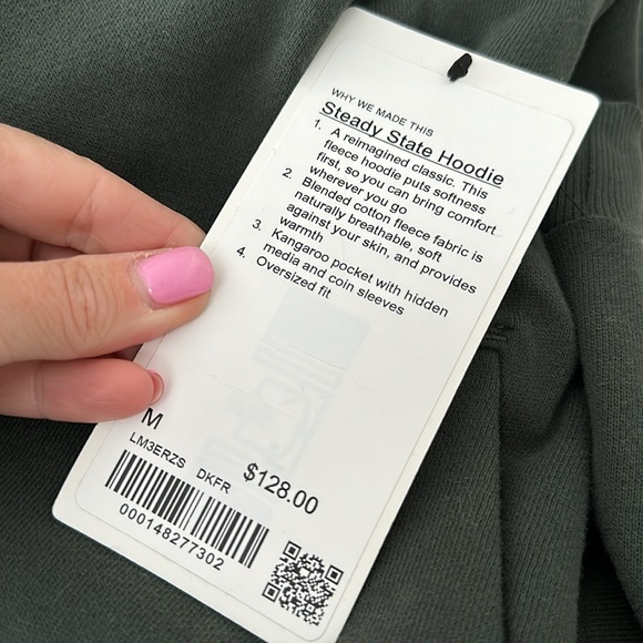 Sold out - Lululemon Steady State Men`s Hoodie Color Dark Forest Size M - NWT - Picture 6 of 6